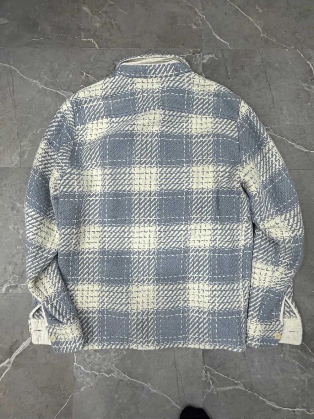 Wax London - Whiting Overshirt - Light Blue And White Plaid - Size M